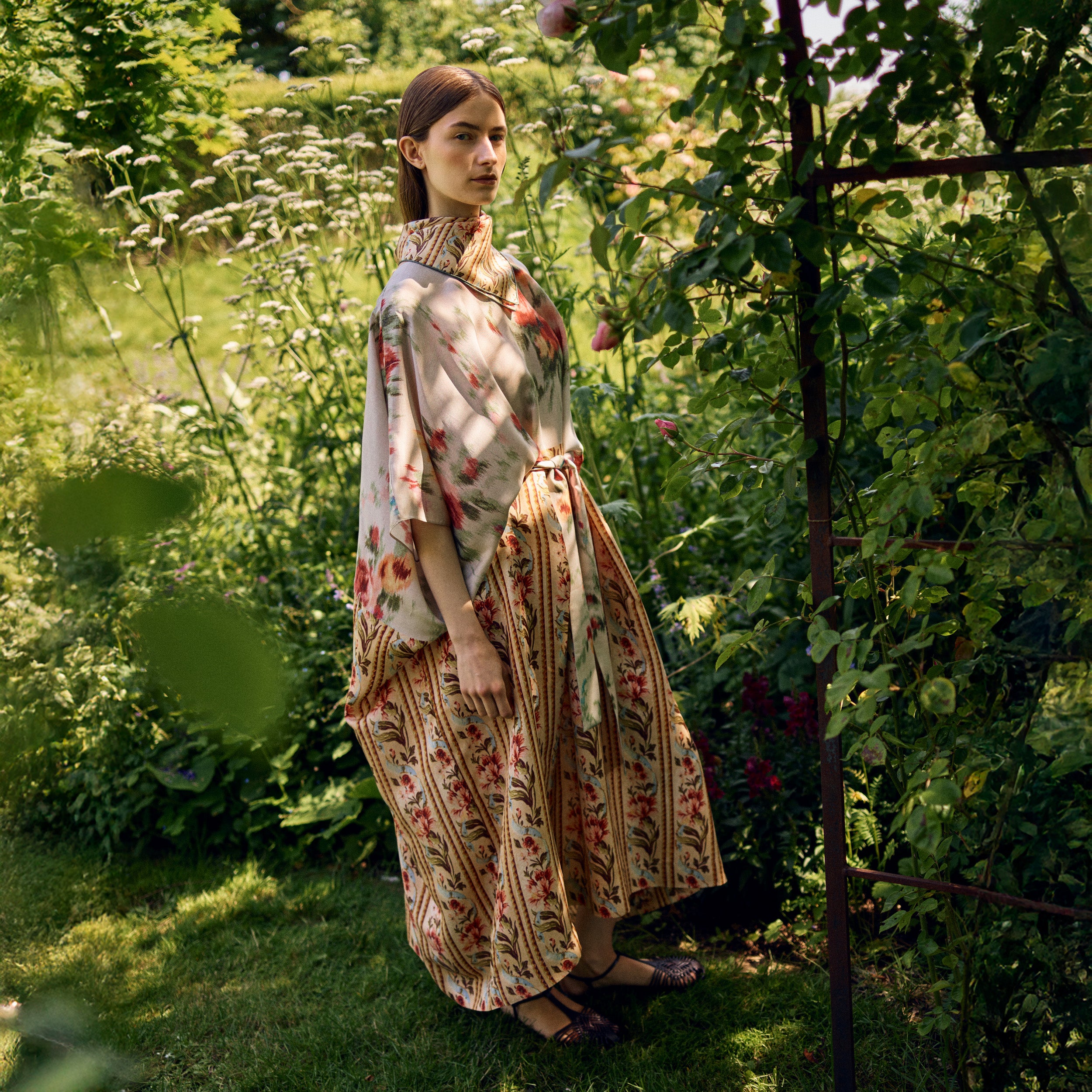 Tapis Noir Alexandra Silkekjole - Multifarvet Dress Hvid