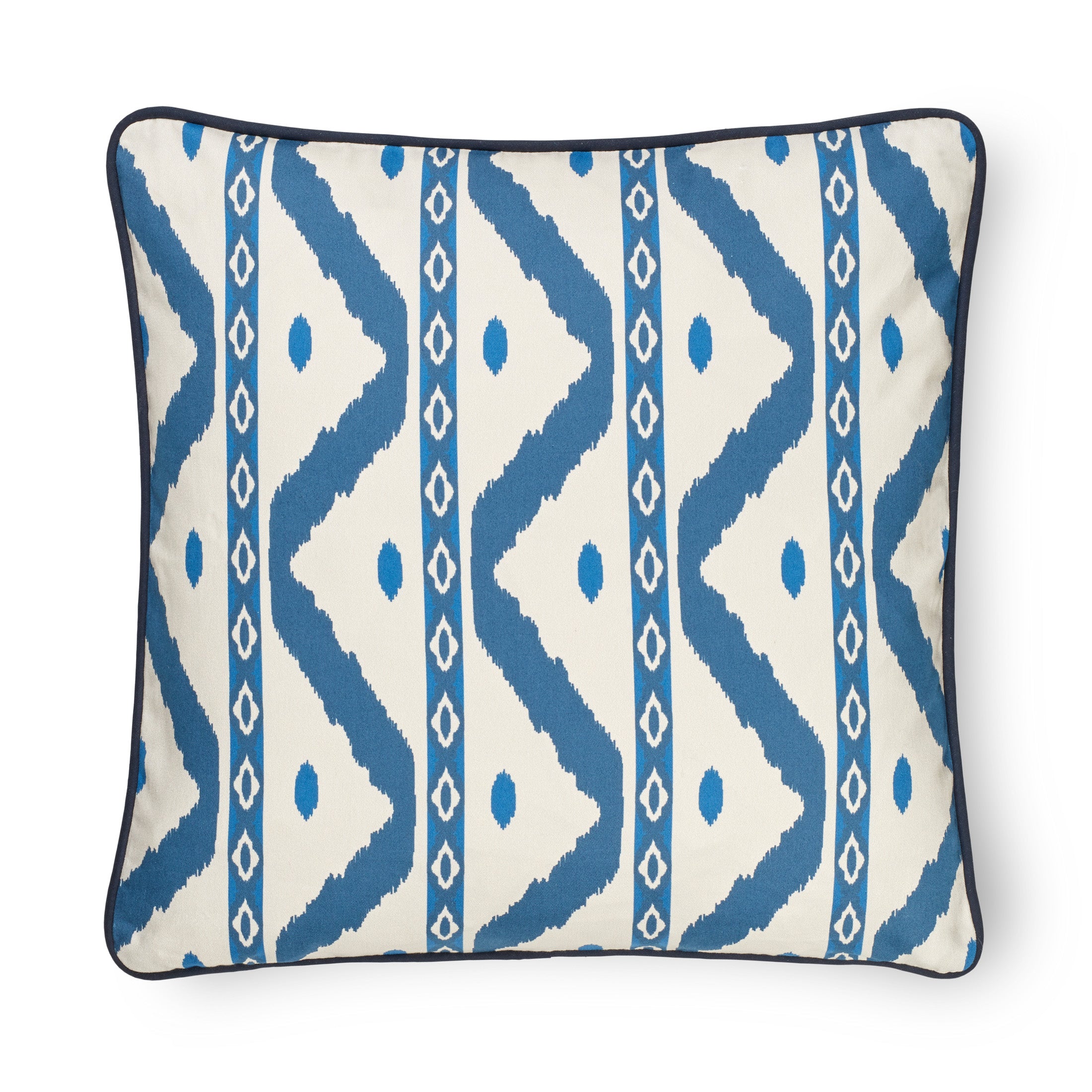 Tapis Noir Blå Bølget Pude Cushion Beige