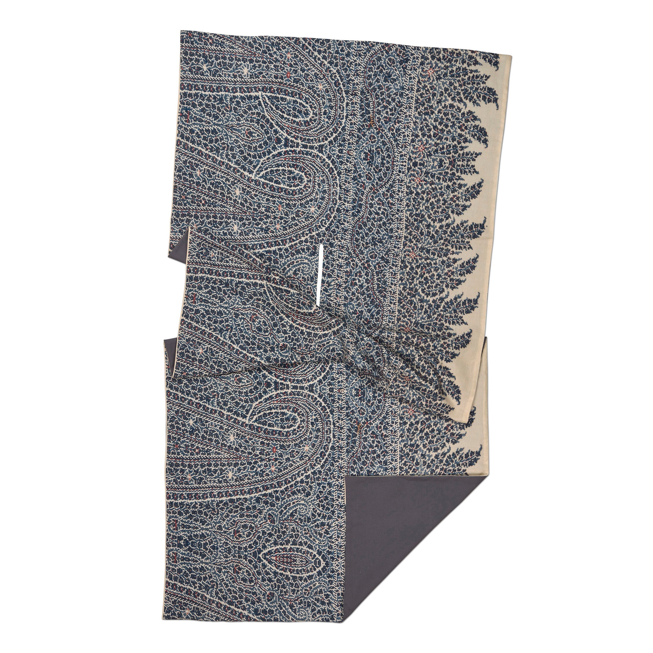 Tapis Noir Dru Kappe - Blå paisley Cape Mørkeblå