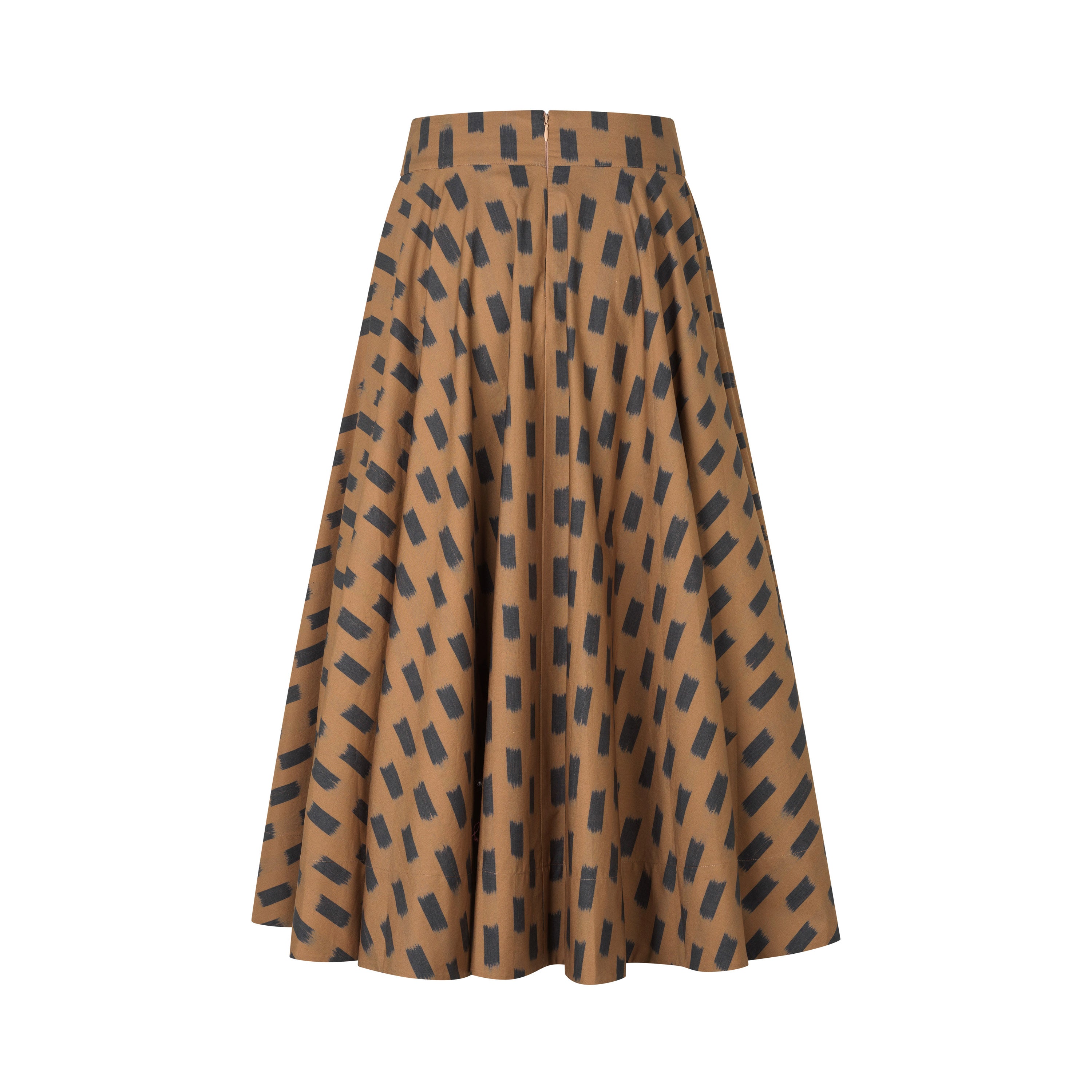 Tapis Noir Farah Cotton Skirt - Camel Skirt Beige