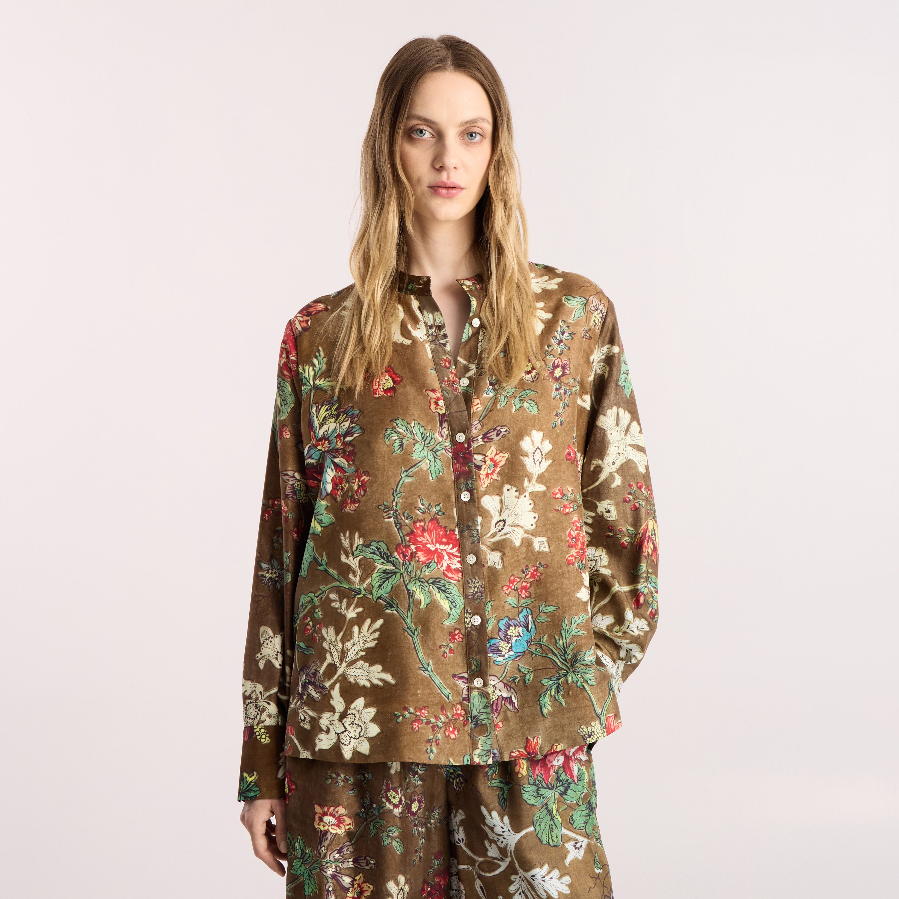 Tapis Noir Fernanda Silk Shirt - Brown Shirt Brun
