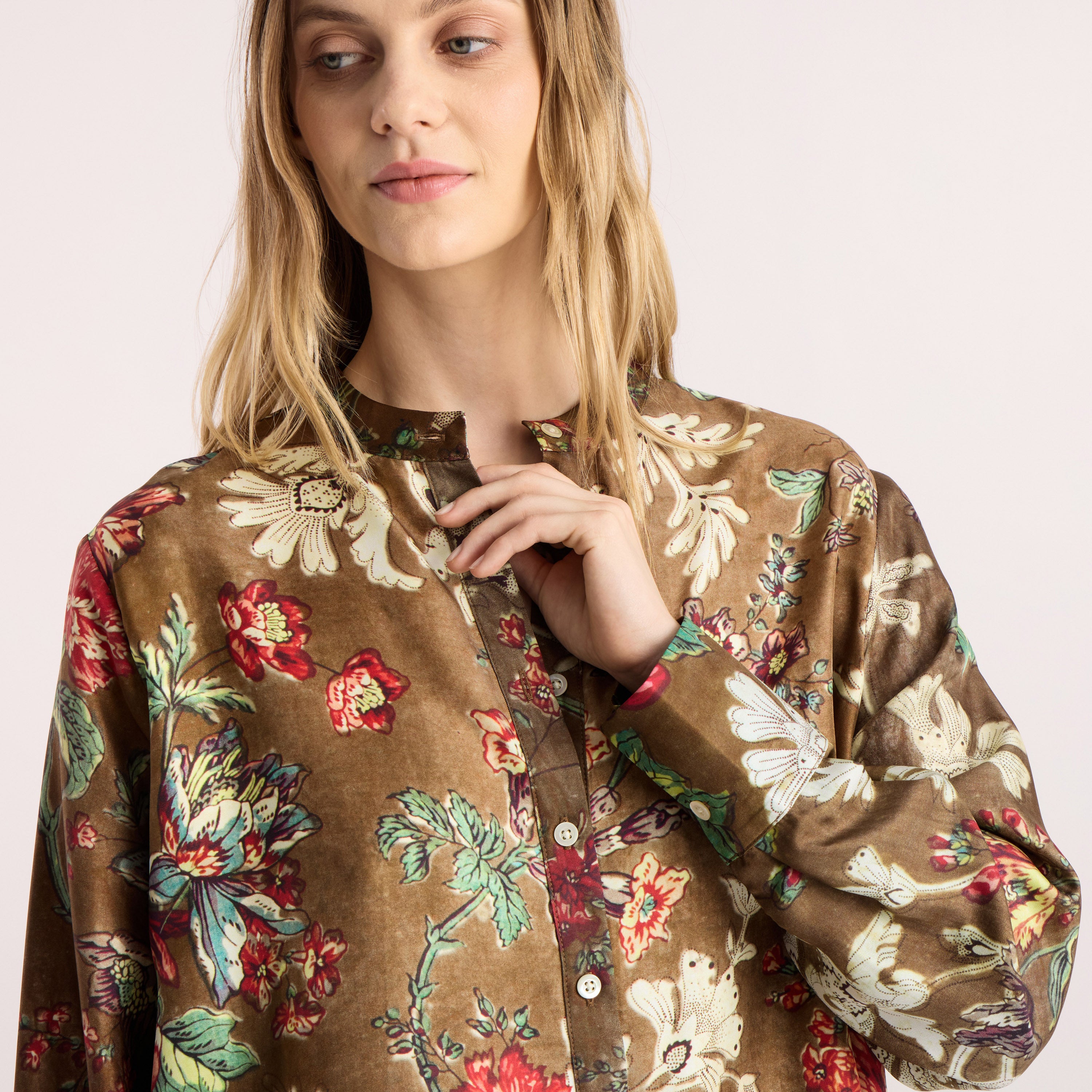 Tapis Noir Fernanda Silk Shirt - Brown Shirt Brun