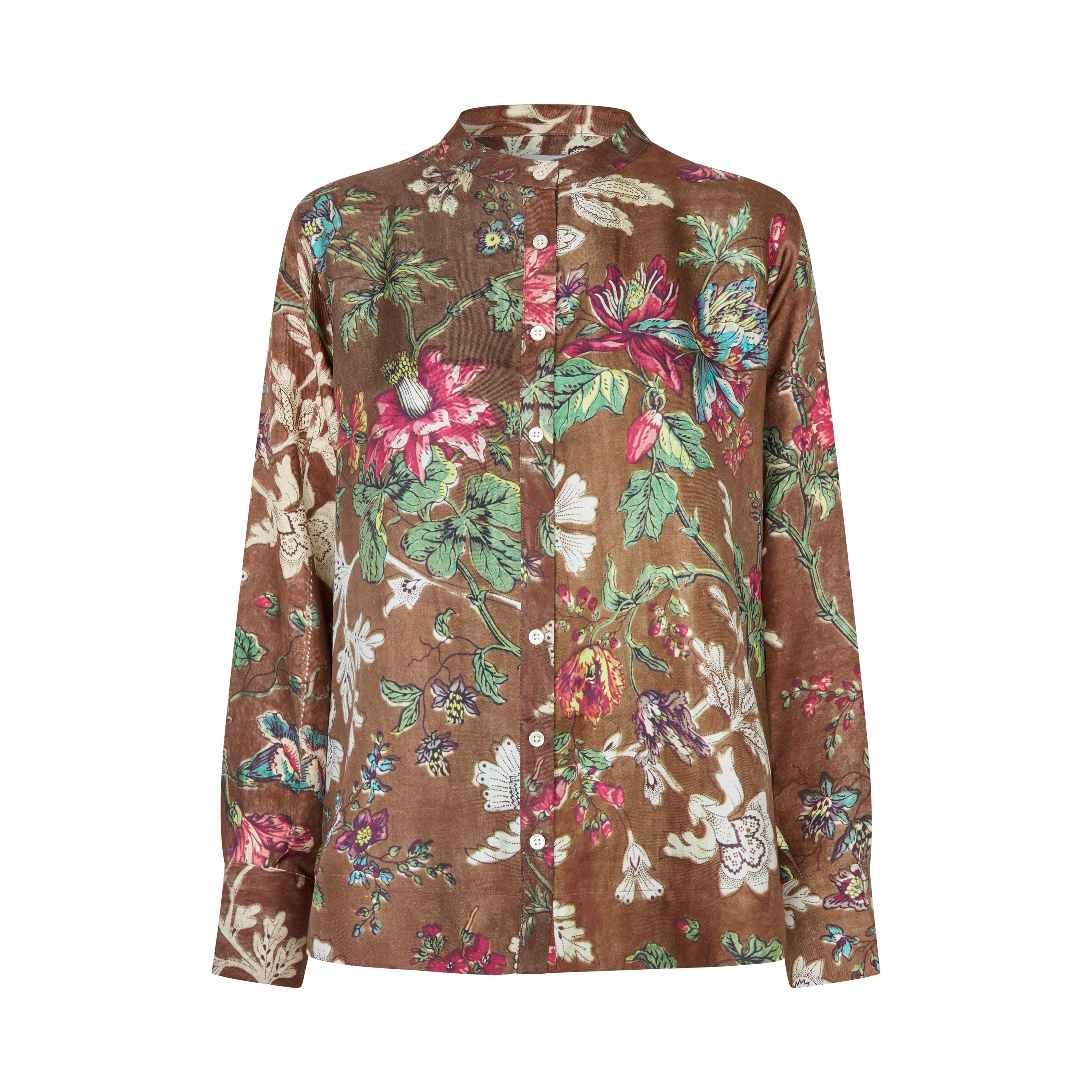 Tapis Noir Fernanda Silk Shirt - Brown Shirt Brun