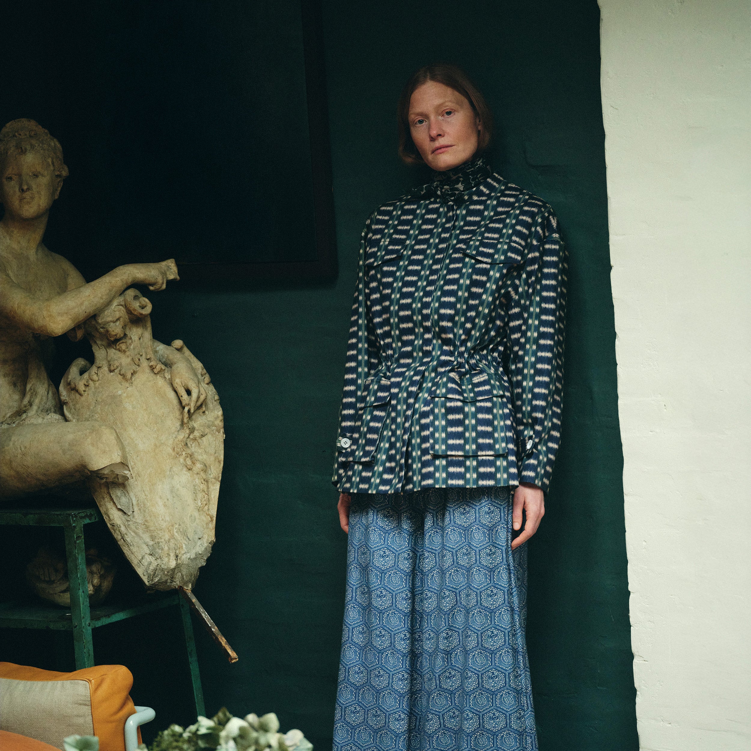 Tapis Noir Flora Cotton Jacket - Blue Jacket Mørkeblå