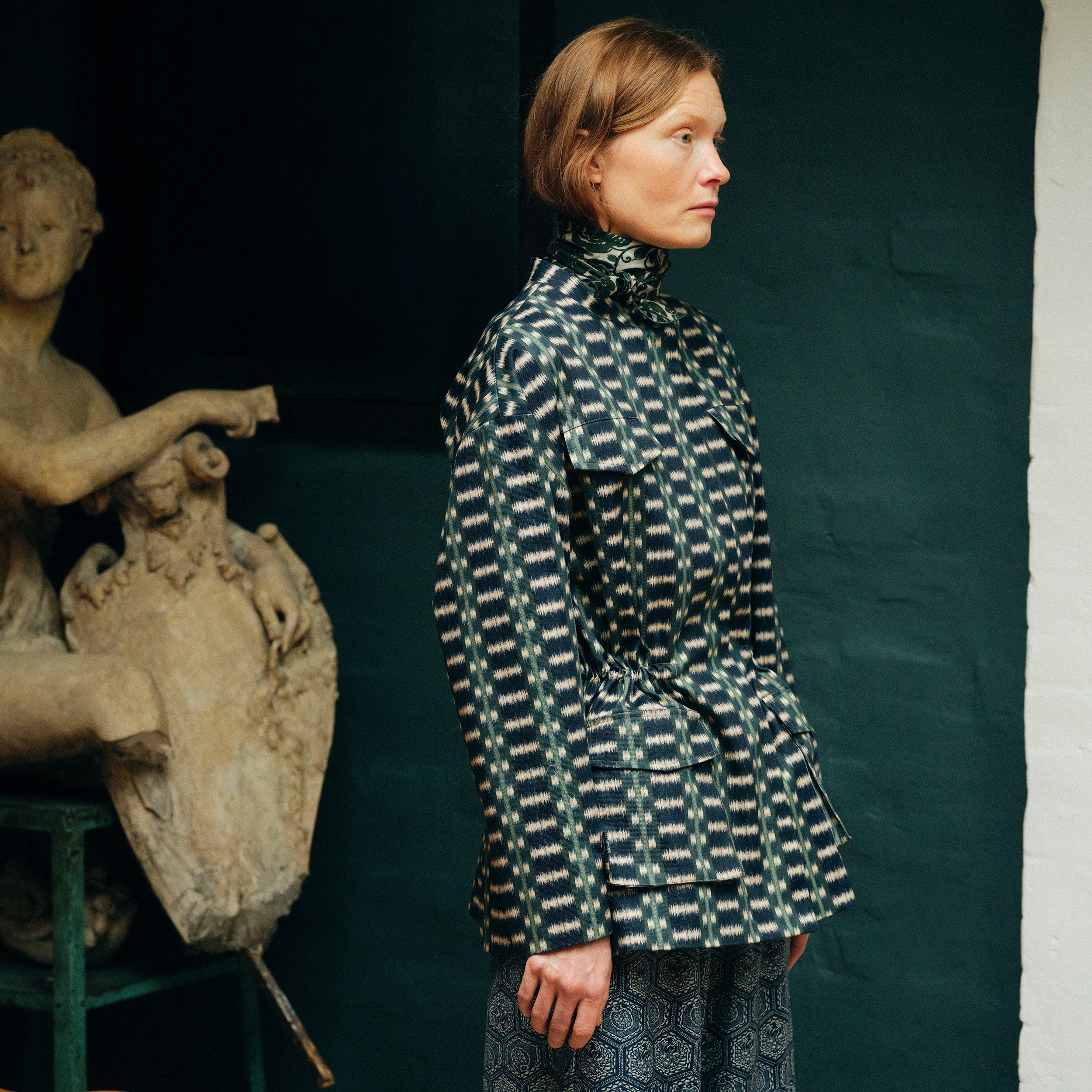 Tapis Noir Flora Cotton Jacket - Blue Jacket Mørkeblå