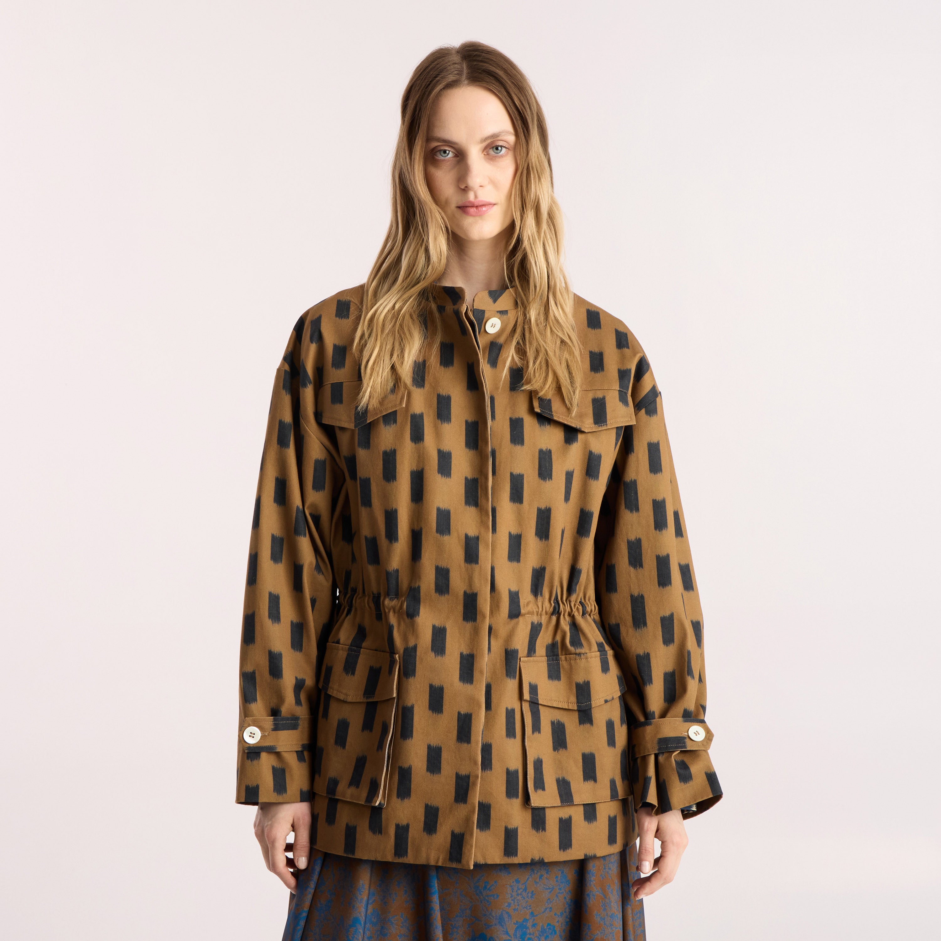 Tapis Noir Flora Cotton Jacket - Camel Jacket Beige
