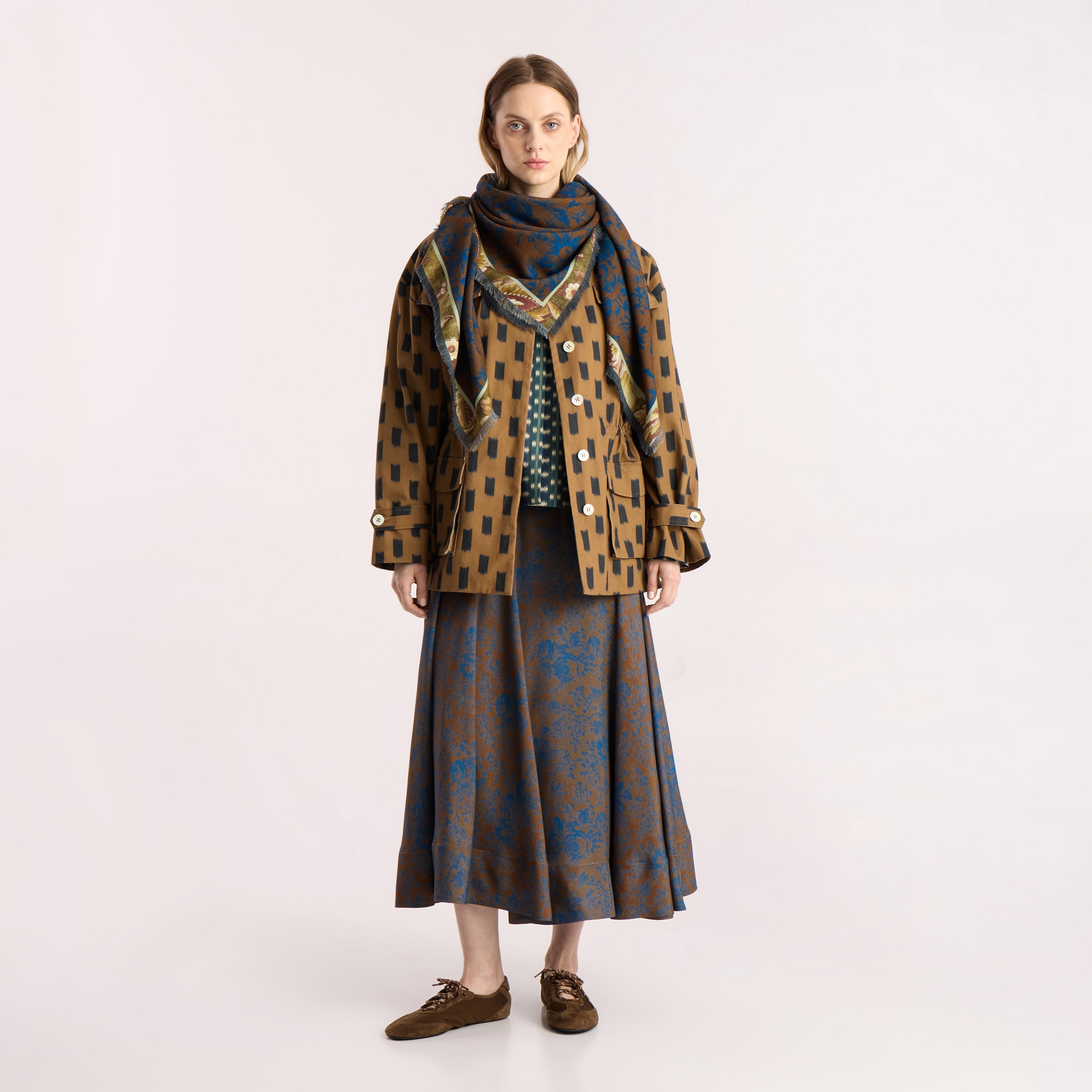 Tapis Noir Flora Cotton Jacket - Camel Jacket Beige