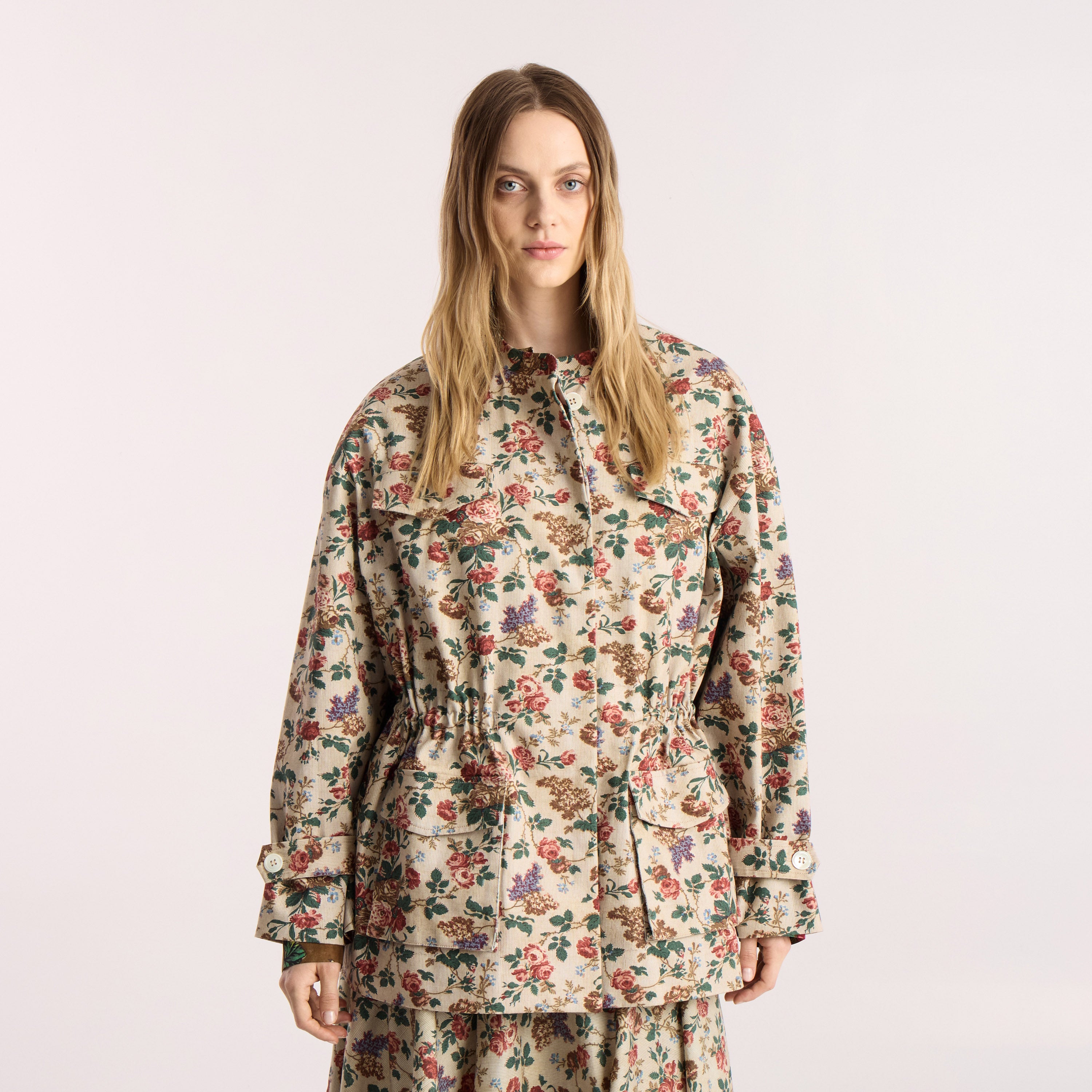 Tapis Noir Flora Cotton Jacket - Rose Jacket Beige