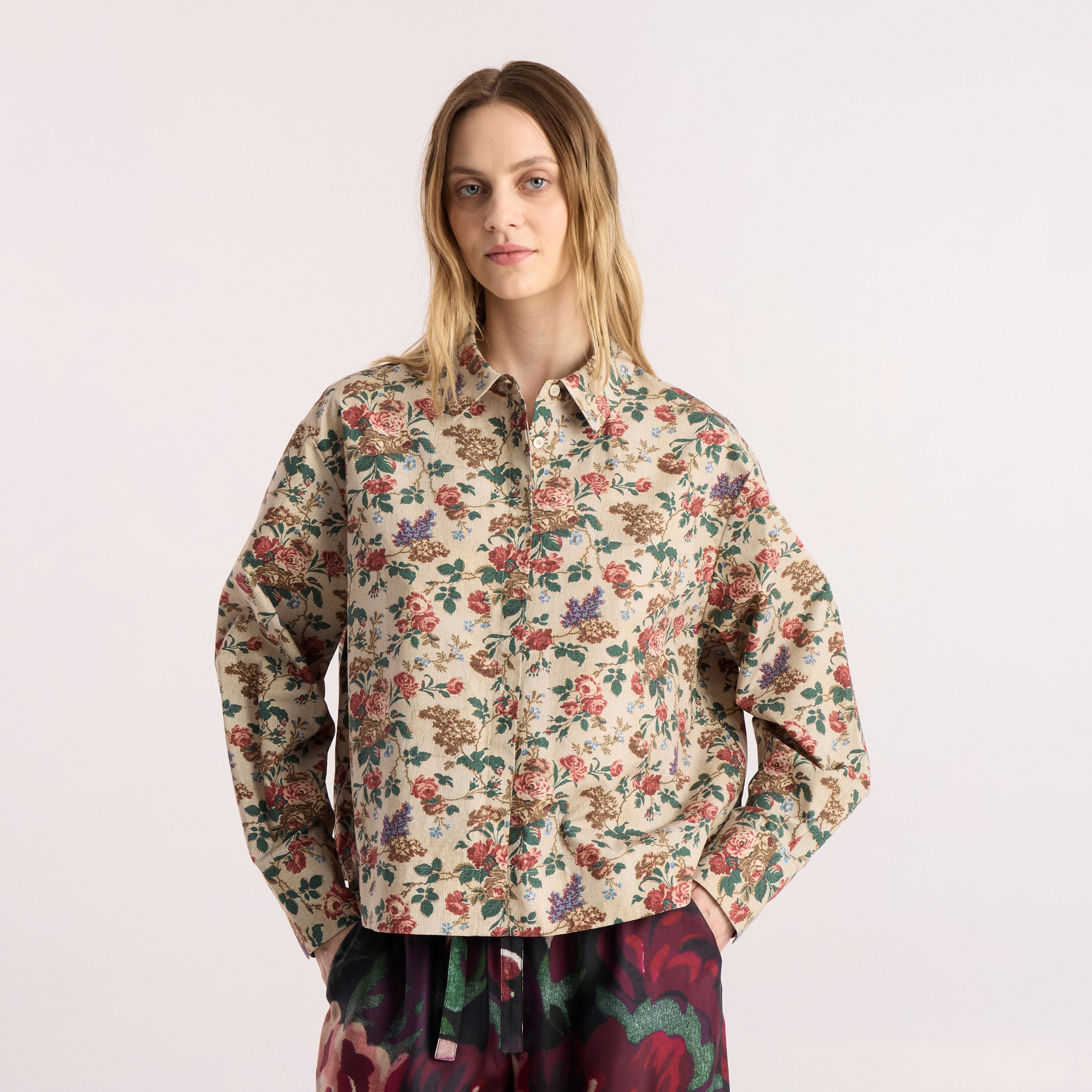 Tapis Noir Frances Cotton Shirt - Rose Shirt Beige