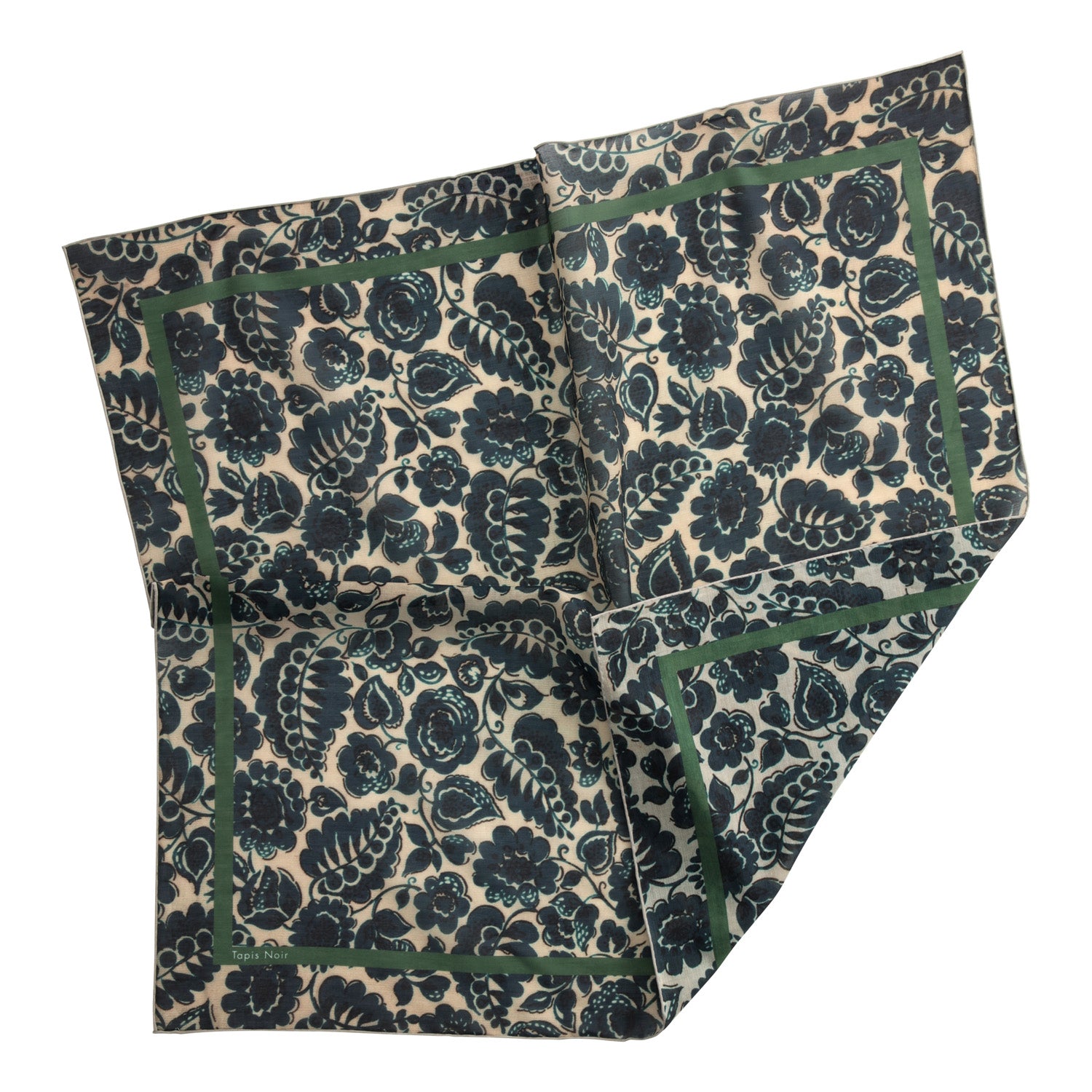 Tapis Noir Let Blå Blomster Tørklæde Light Blomsterprint