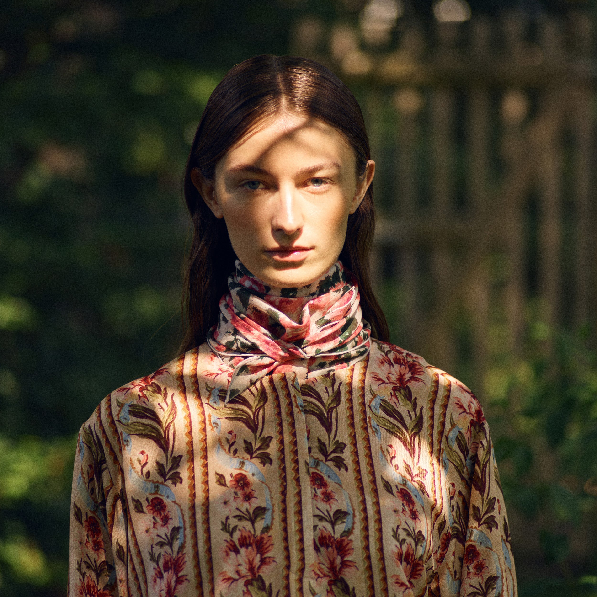 Tapis Noir Let Blomstret Patchwork Tørklæde Light Small (67x67cm) Lyserød