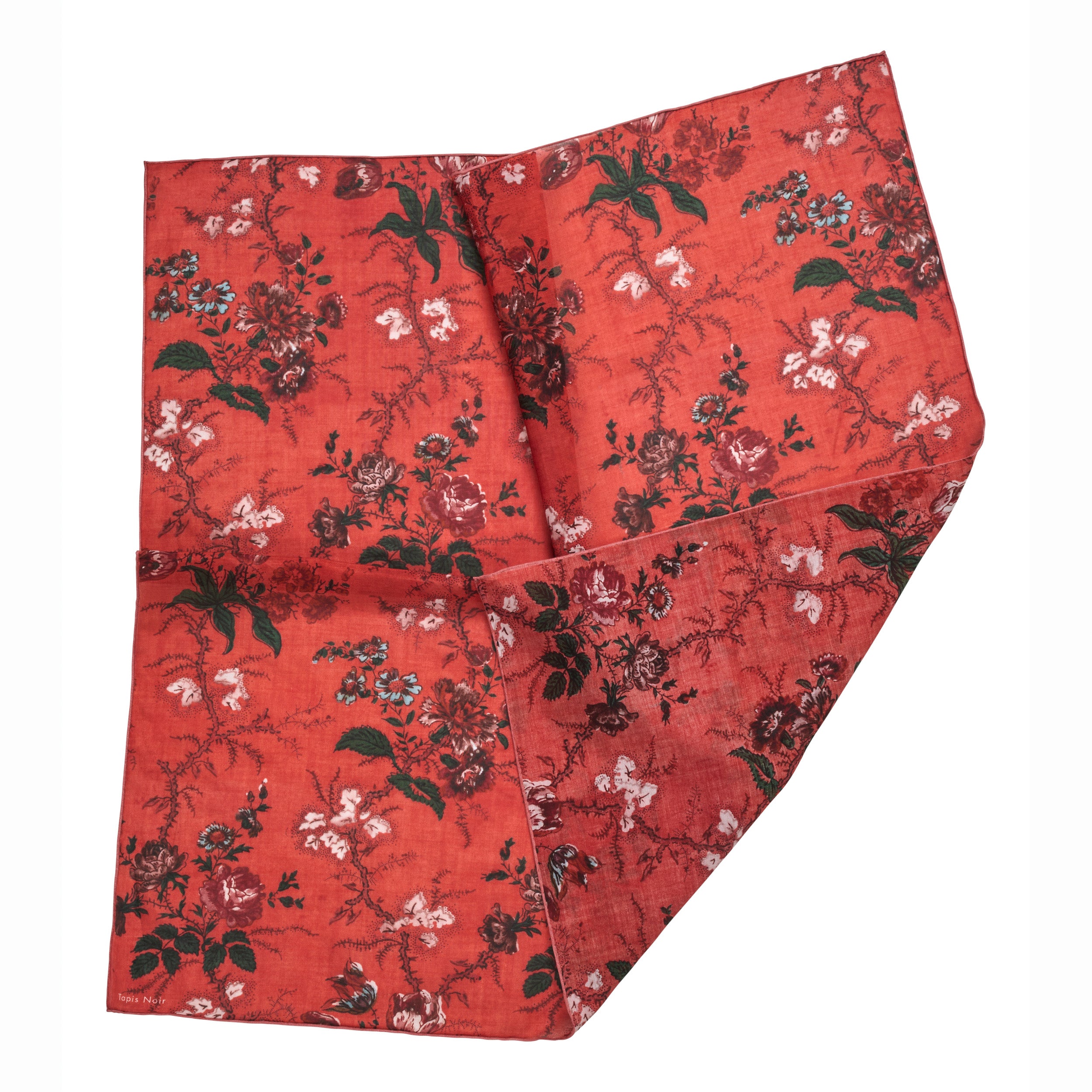 Tapis Noir Let Blomstret Patchwork Tørklæde Light Small (67x67cm) Rød