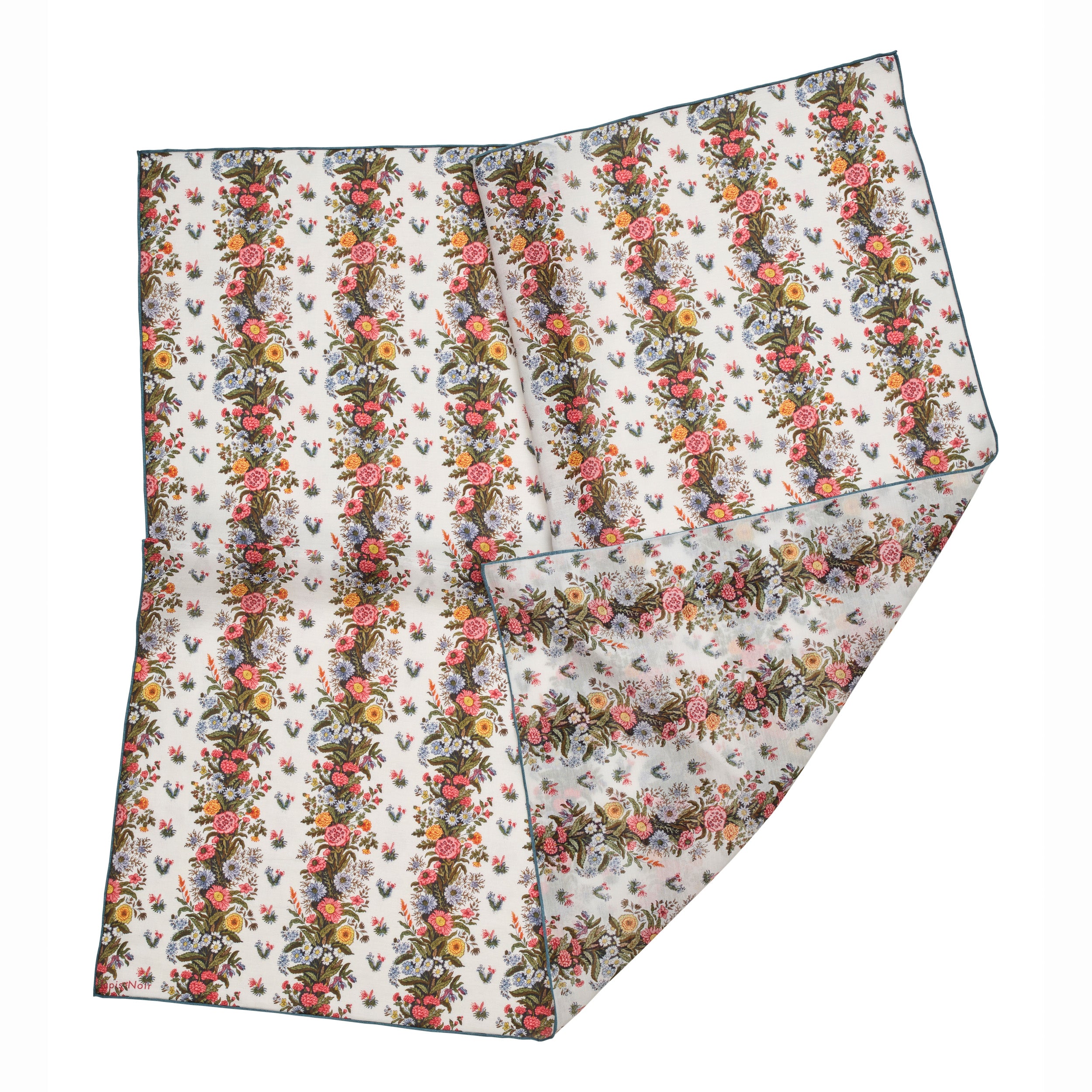 Tapis Noir Let Blomstret Patchwork Tørklæde Light Small (67x67cm) Hvid