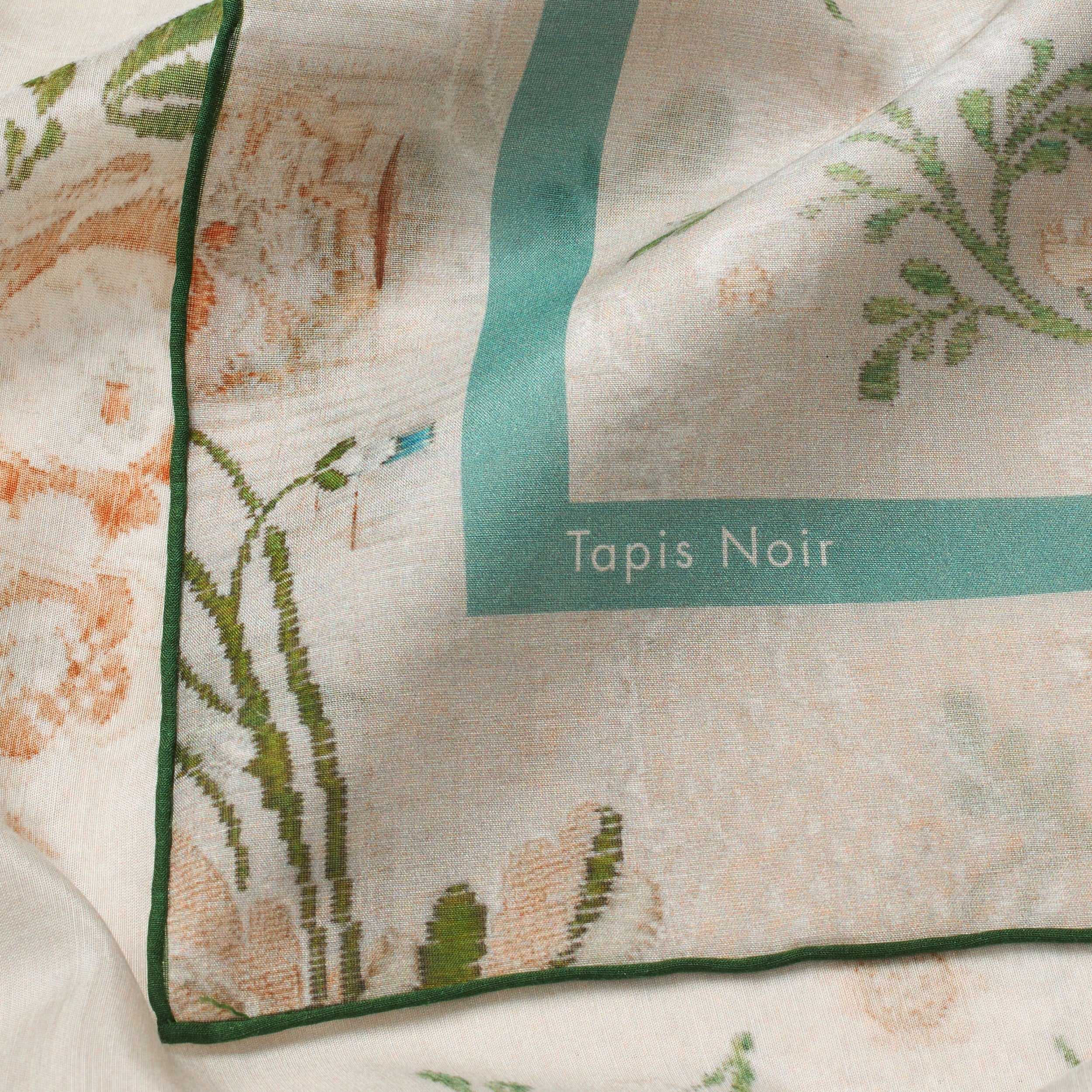 Tapis Noir Let Blomstret Patchwork Tørklæde Light Small (67x67cm) Hvid