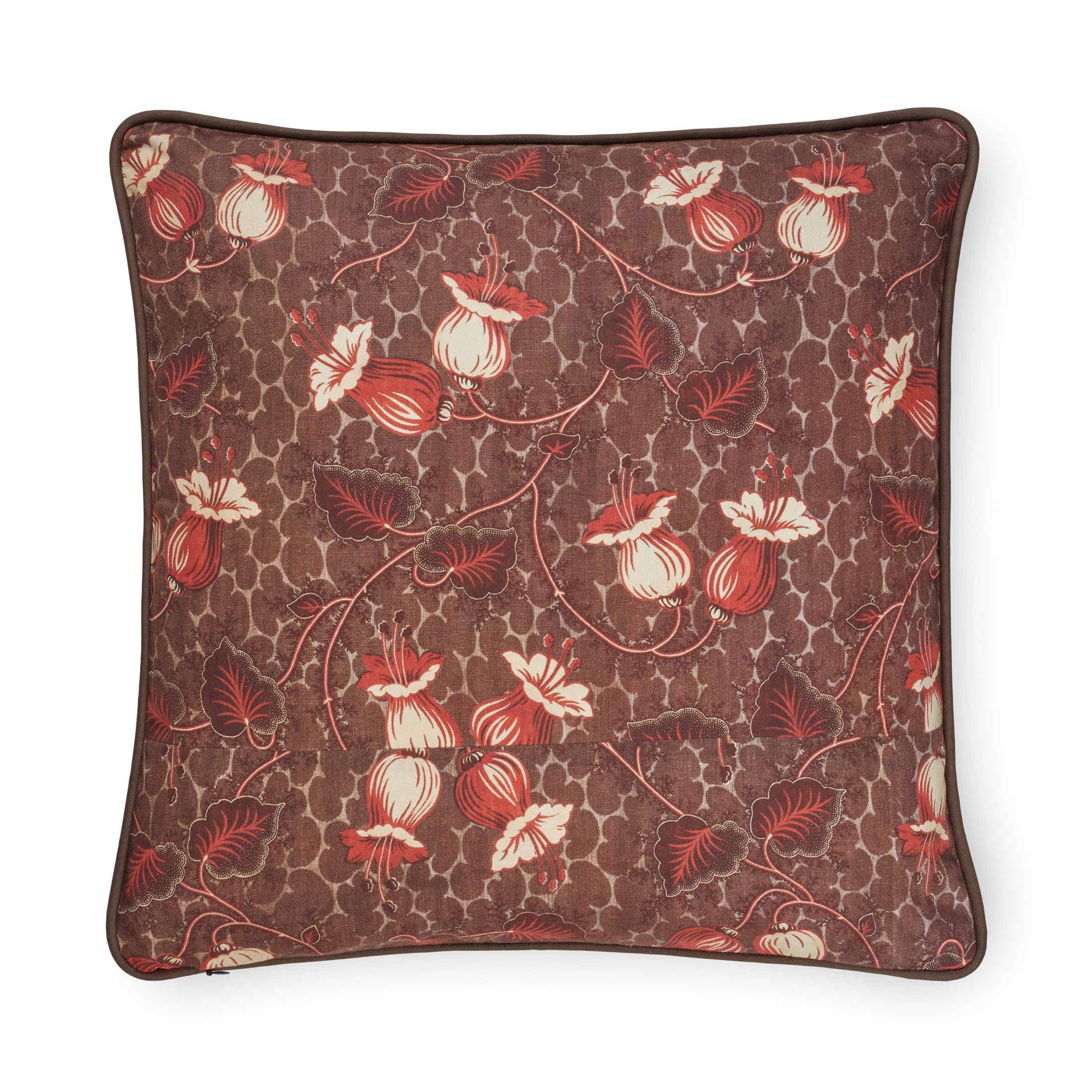 Tapis Noir Mørk Blomstret Pude Cushion Beige