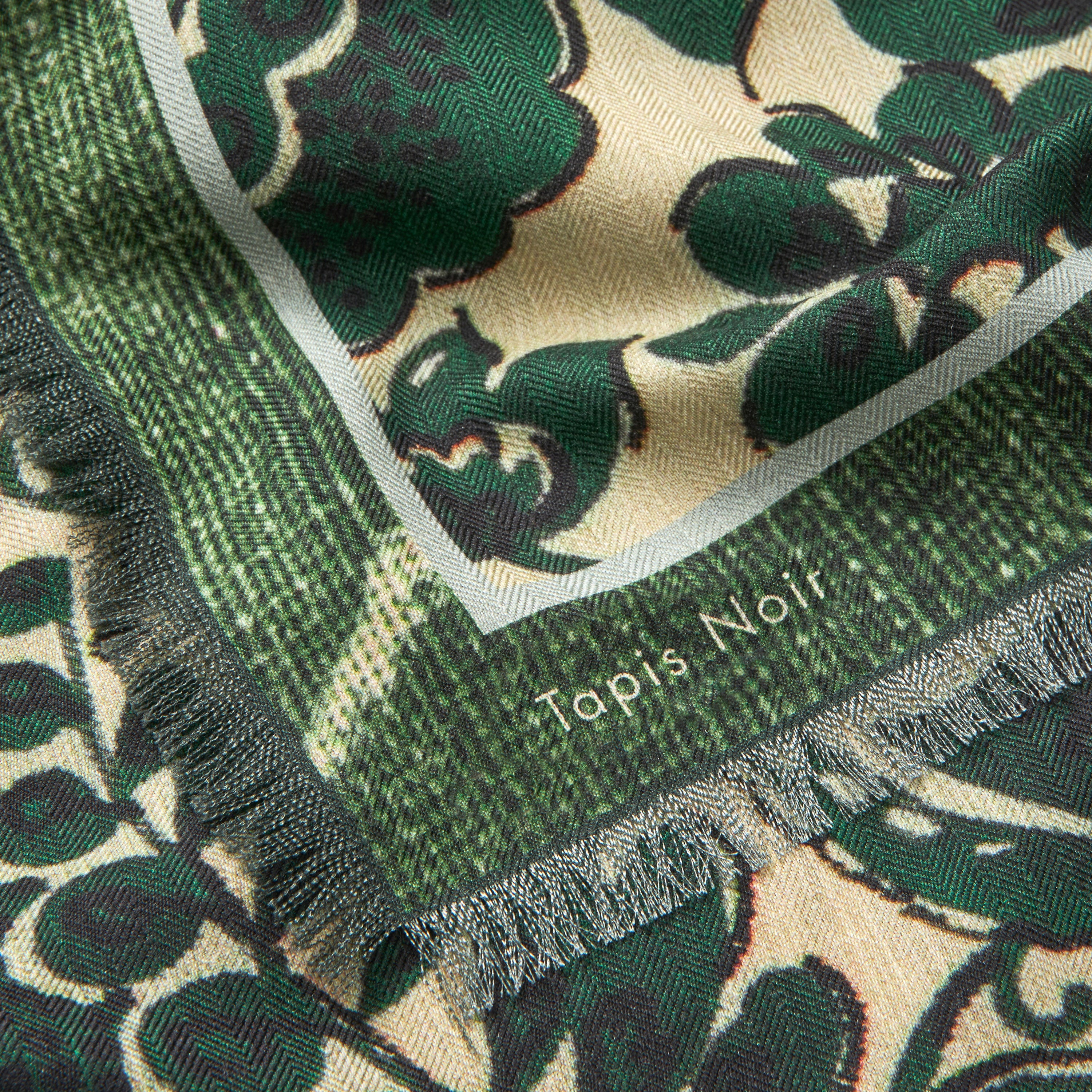 Tapis Noir Stort Gianna Uld Tørklæde Wool Large Grøn