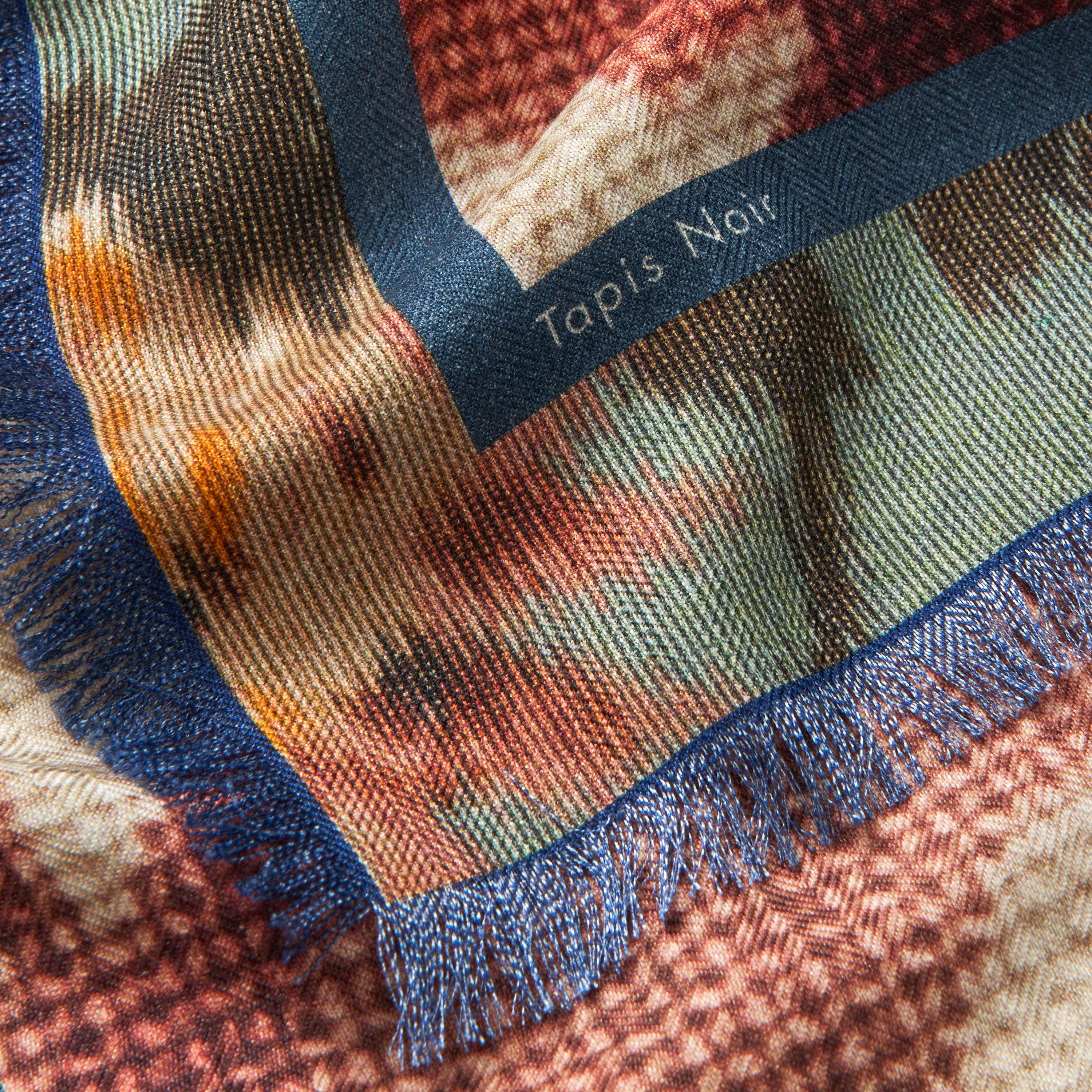 Tapis Noir Uld Lille Goldie Tørklæde Wool Small Mørkeblå