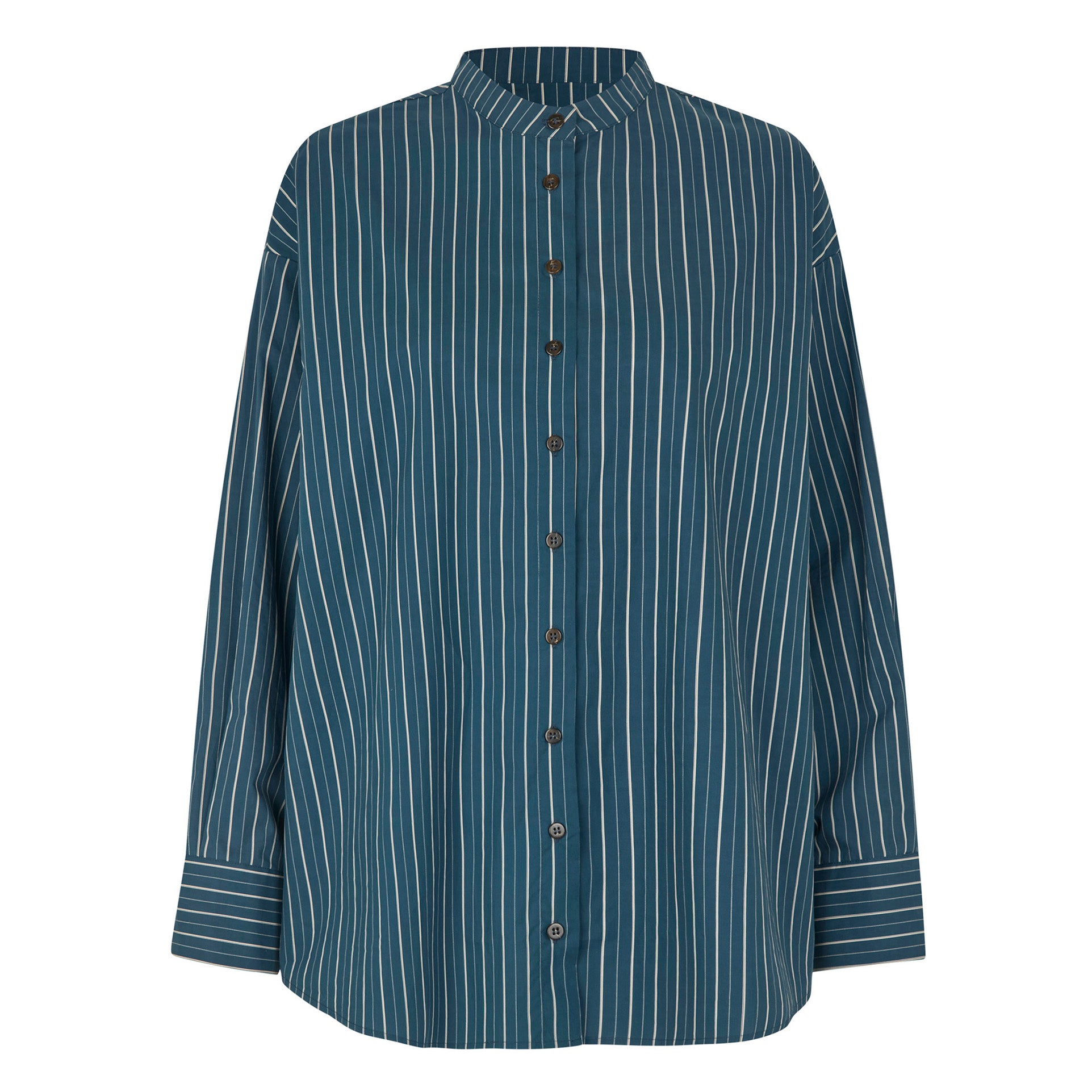 Tapis Noir Celina Bomuld Skjorte - Blå stribe Shirt Mørkeblå
