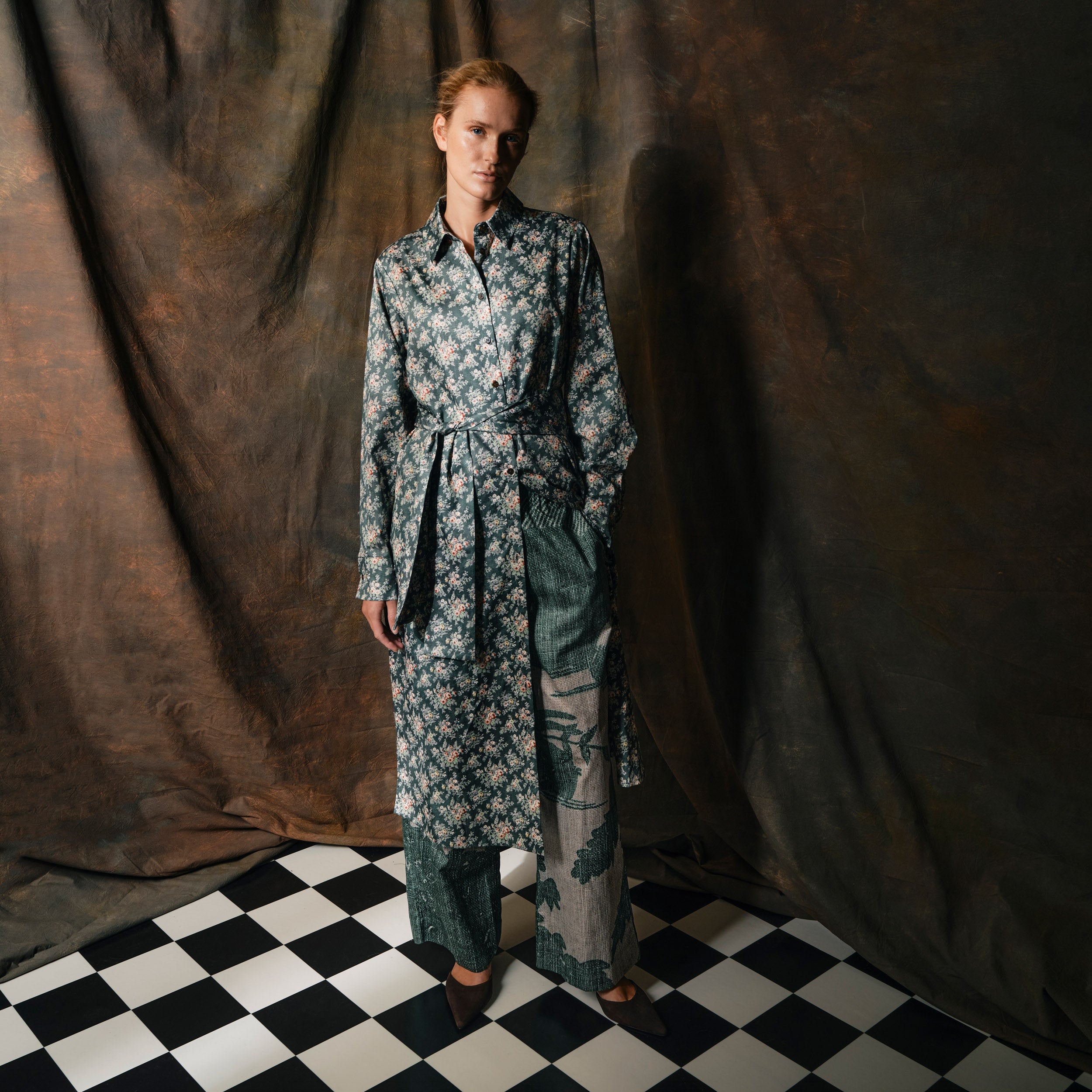 Tapis Noir Daria Bomuld Kjole - Smaragd Dress Grøn