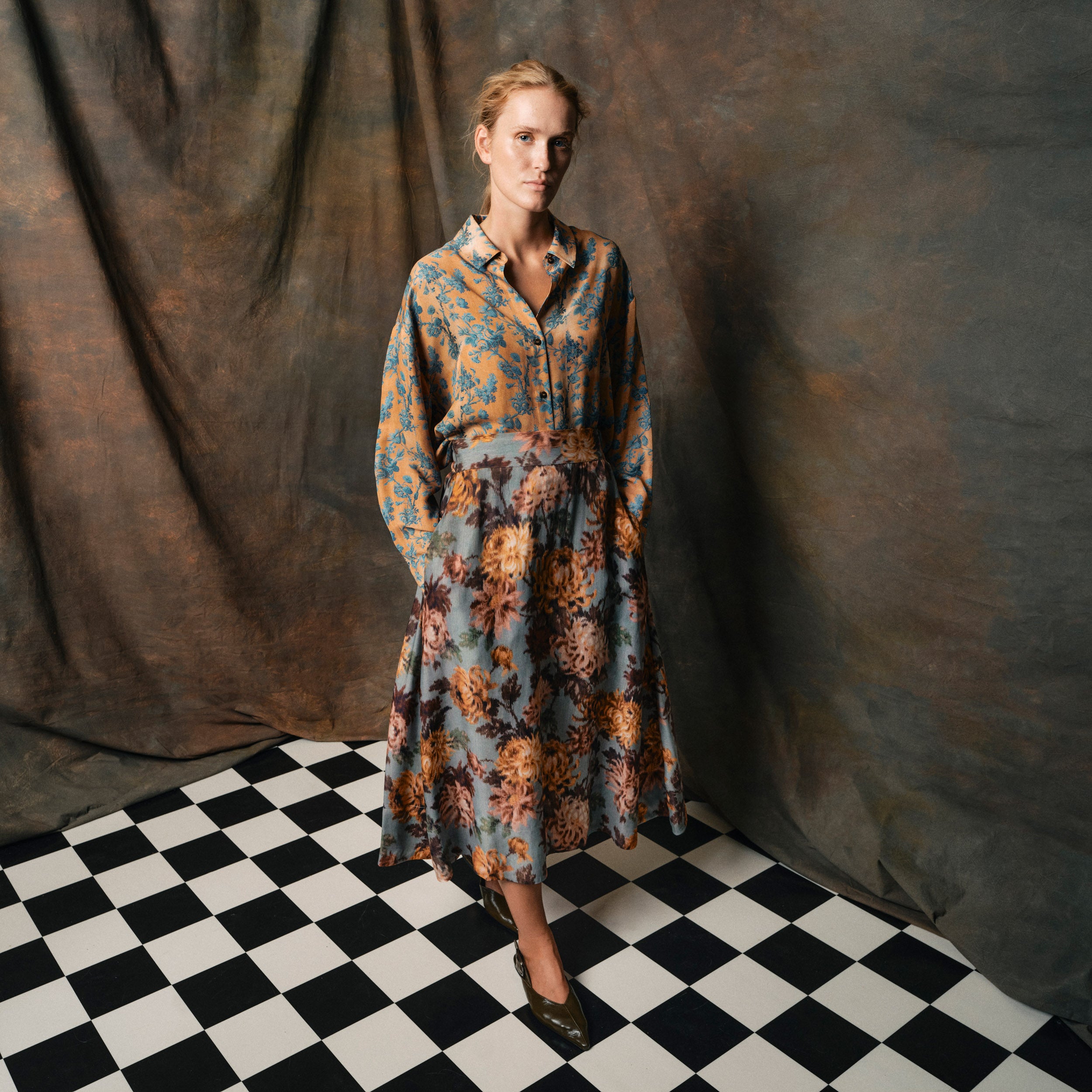 Tapis Noir Darla Silkeskjorte - Blå toile Shirt Mørkeblå