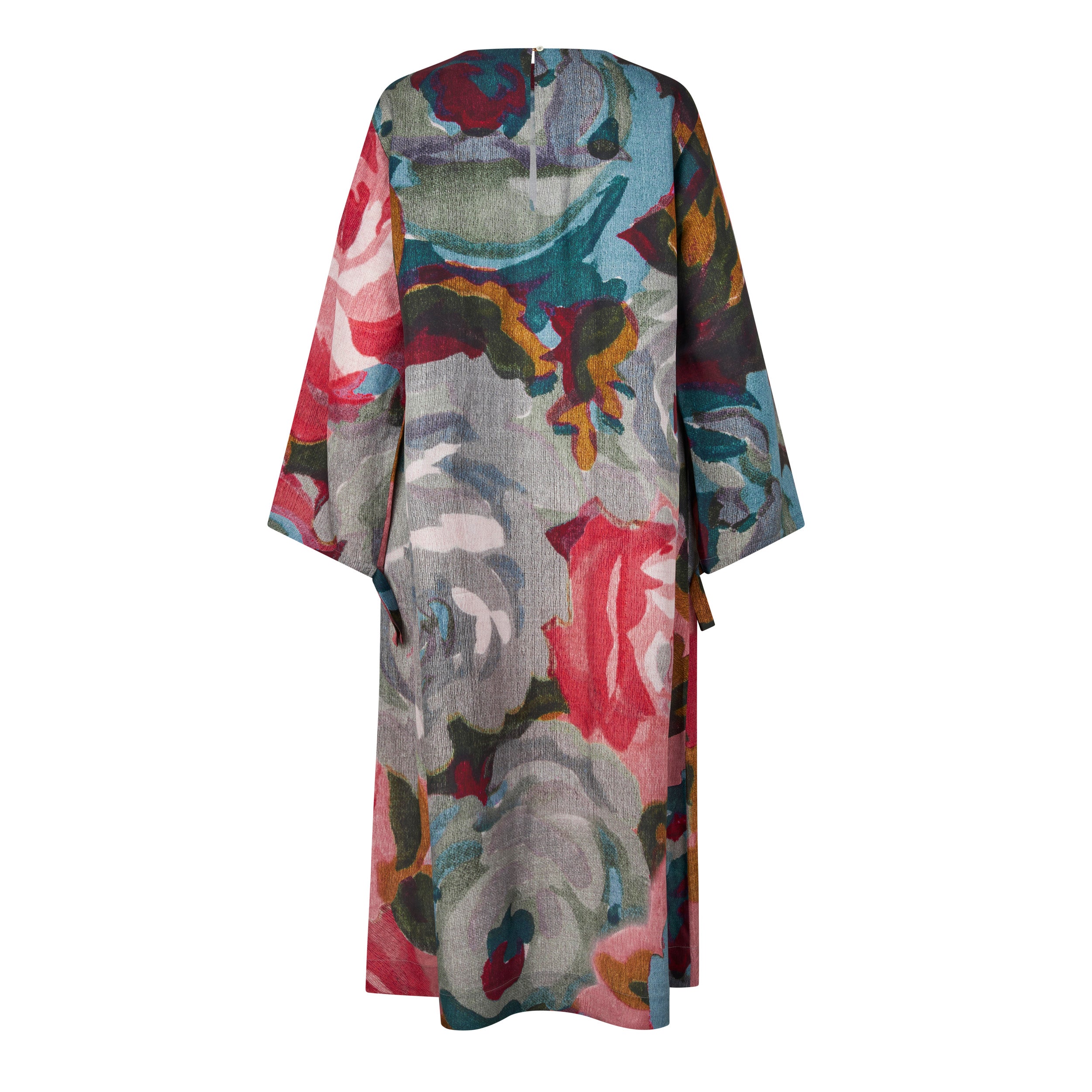 Tapis Noir Deidre Silk Dress - Blue & Pink Dress Mørkeblå