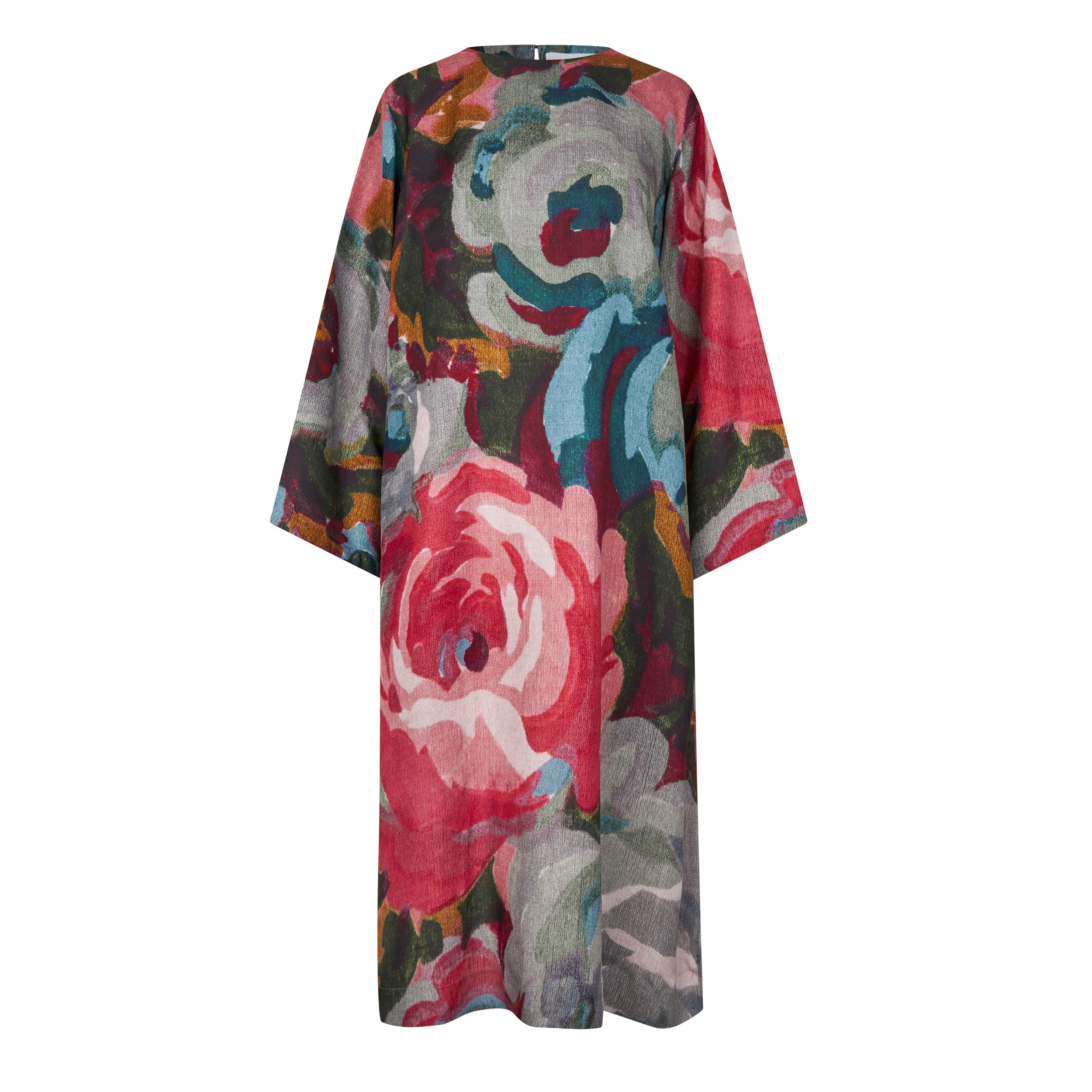 Tapis Noir Deidre Silk Dress - Blue & Pink Dress Mørkeblå