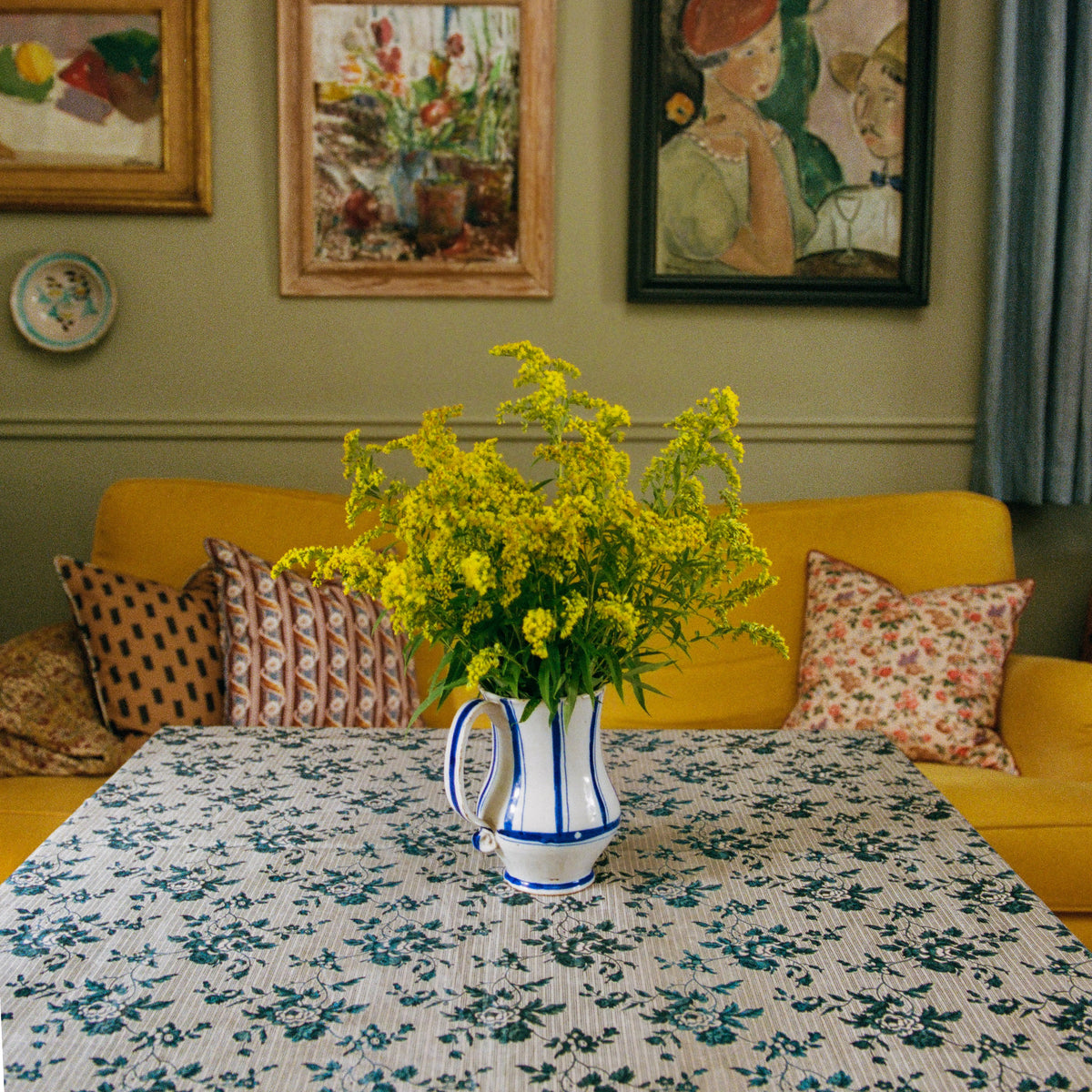 Tapis Noir Dug Greta - 140x140cm Tablecloth Mørkeblå