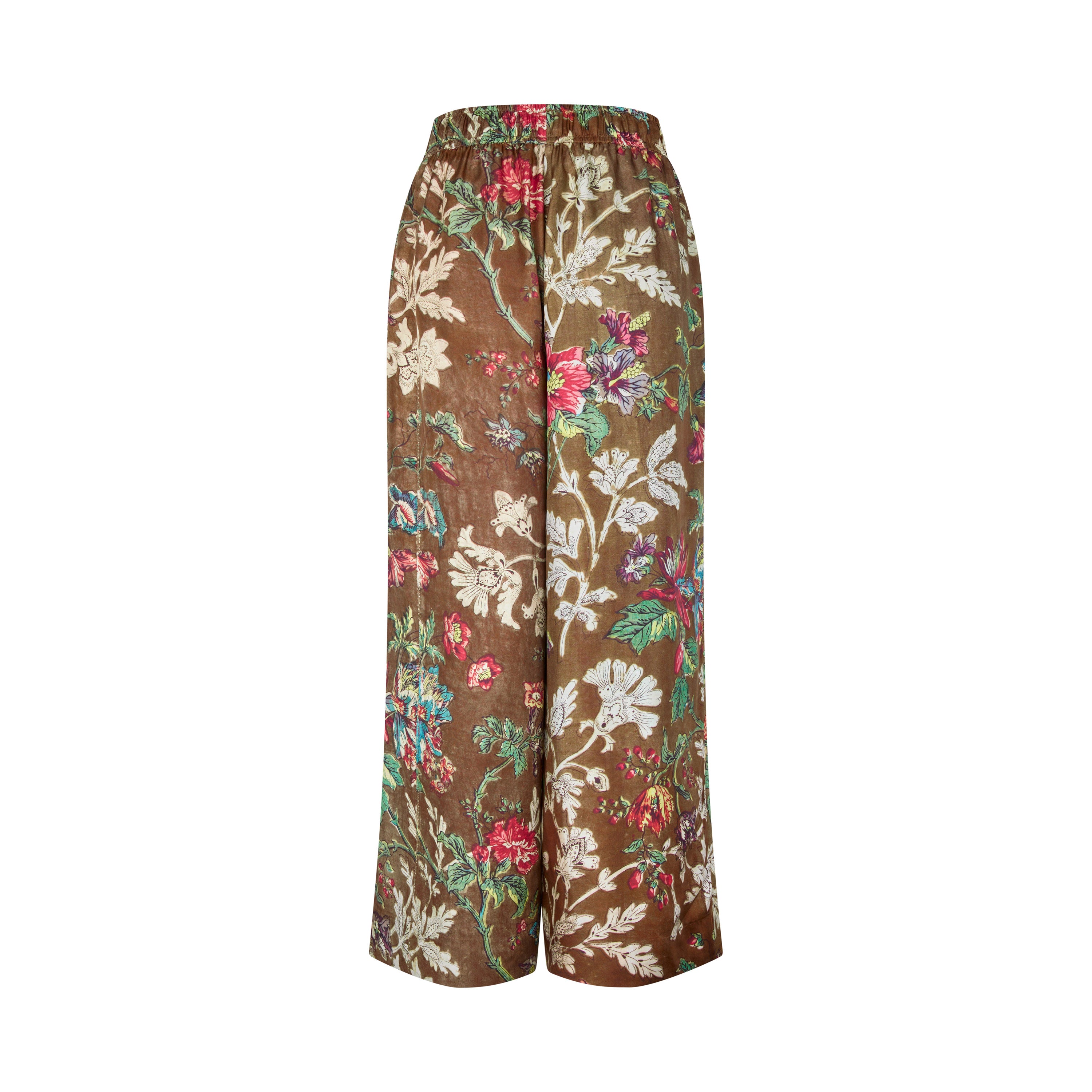 Tapis Noir Faye Silk Palazzo Pants - Brown Pants Brun