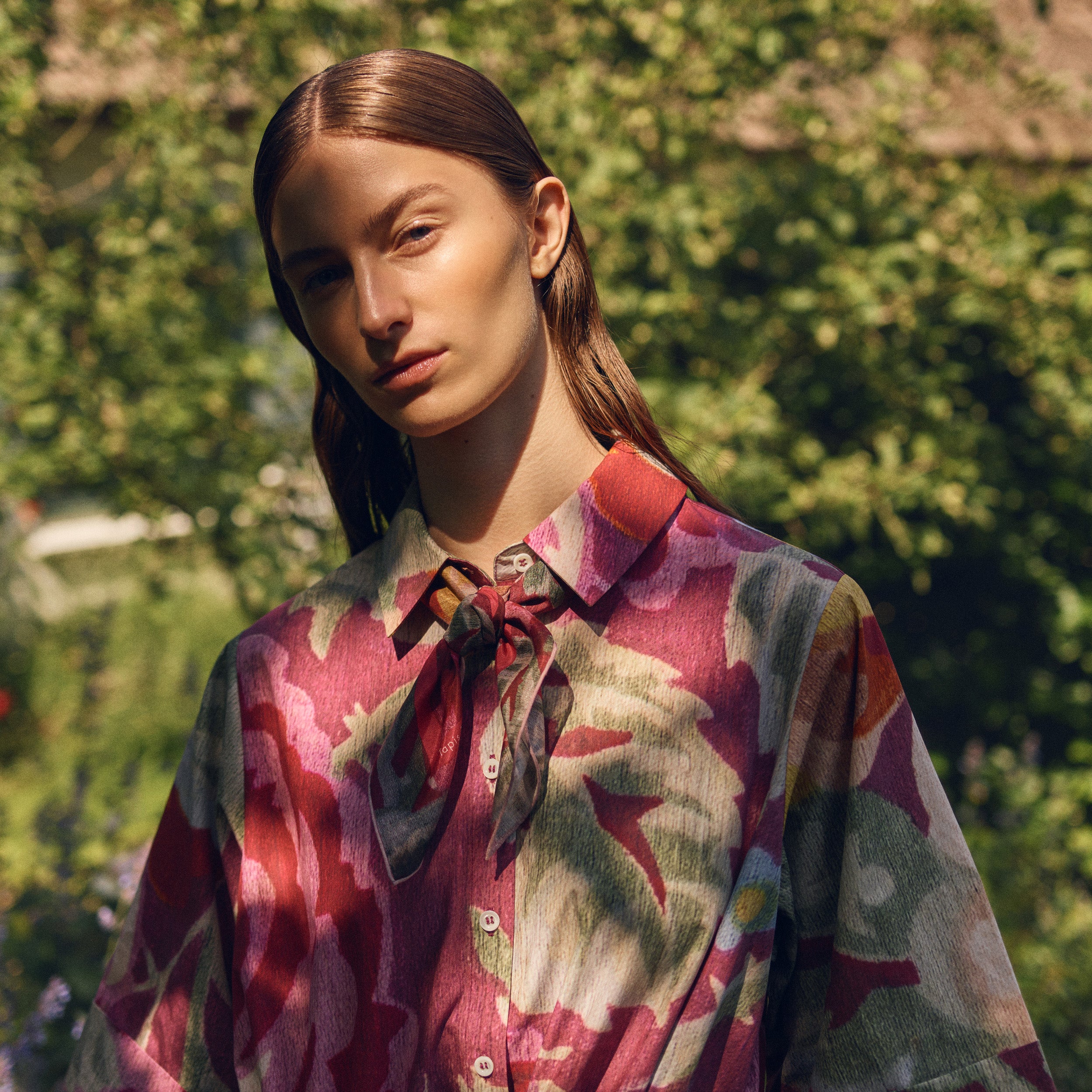 Tapis Noir Let Blomstret Patchwork Tørklæde Light Small (67x67cm) Purple