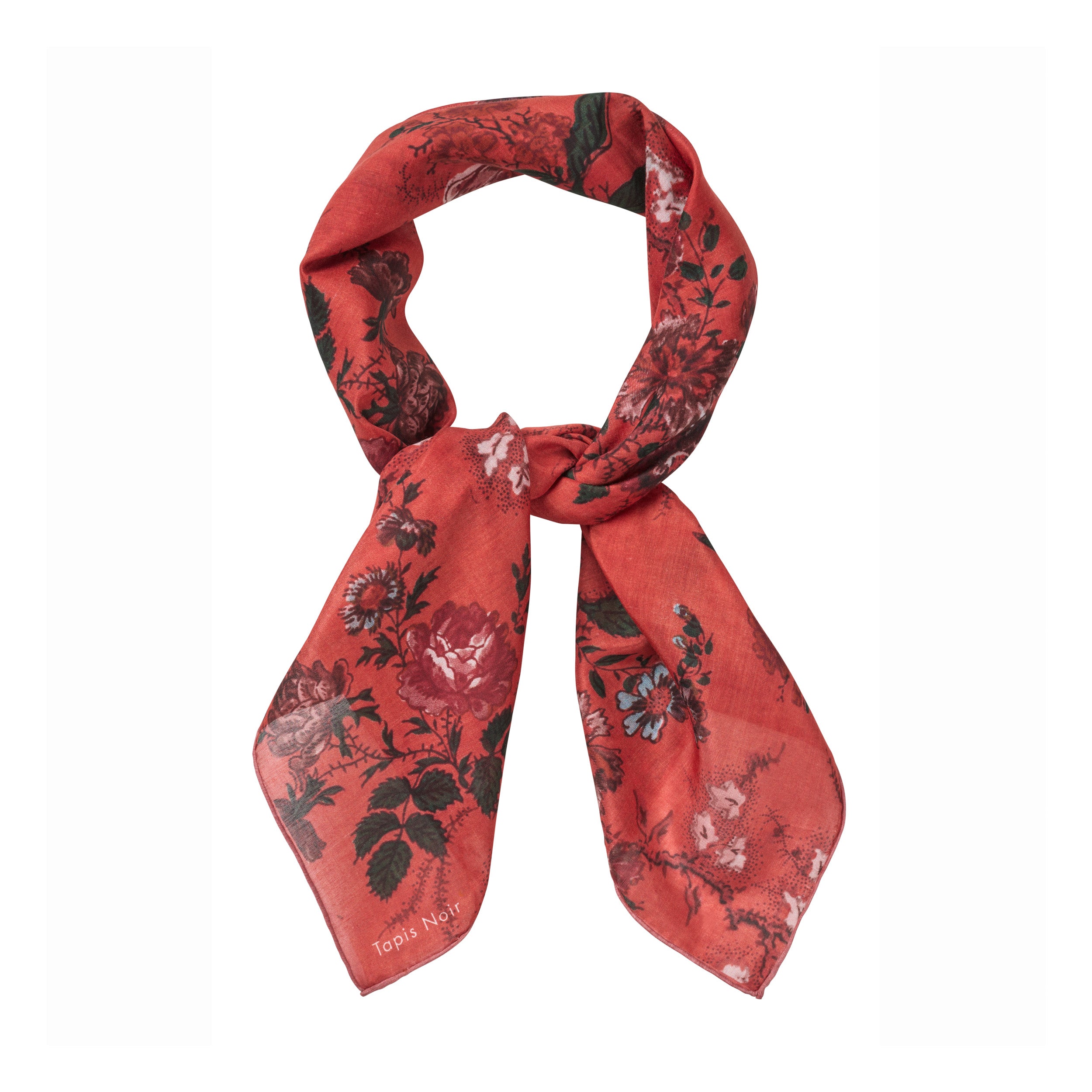 Tapis Noir Let Blomstret Patchwork Tørklæde Light Small (67x67cm) Rød