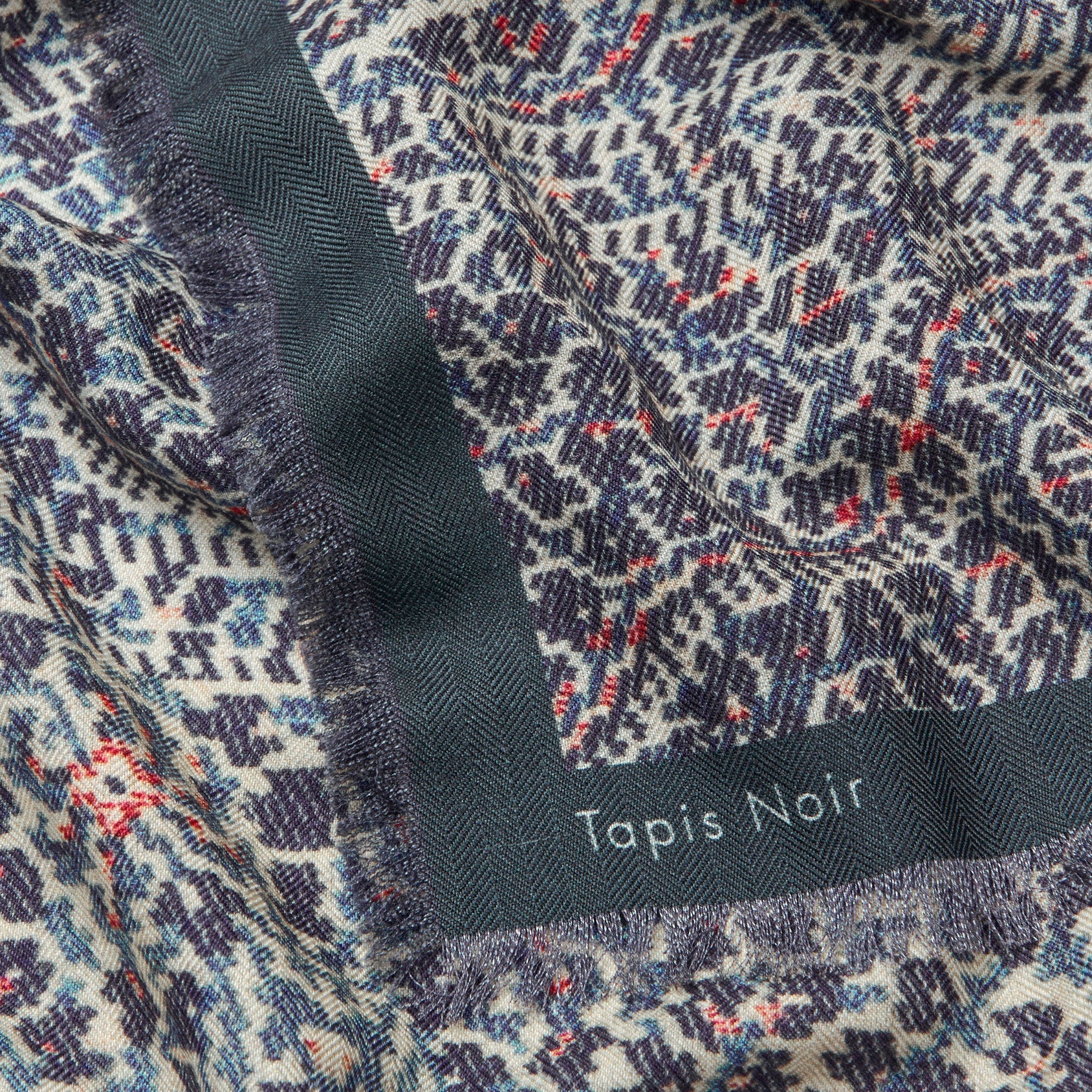 Tapis Noir Stort Dina Tørklæde Large Mørkeblå