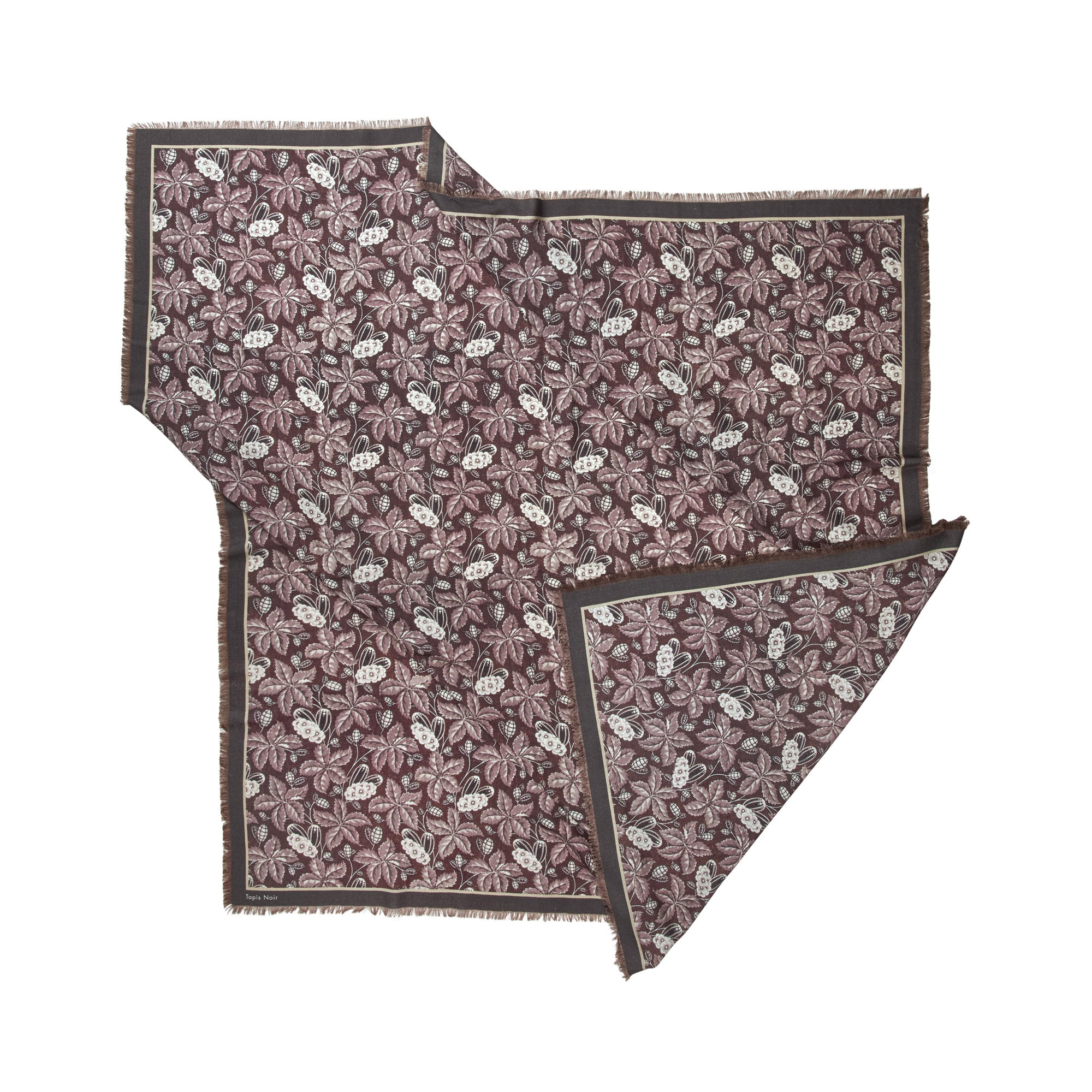 Tapis Noir Stort Bordeaux Blomster Tørklæde Large Bordeaux